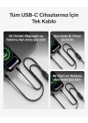 BoostCharge Pro 2’si 1 Arada 140 W USB-C - USB-C Şarj Kablosu, Örgülü Çift Şarj Kablosu, Akıllı Güç Paylaşımı ile Hızlı Şarj, MacBook, iPhone, iPad, Samsung, Pixel ve Daha Fazlası İçin, Siyah