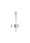 BoostCharge Pro Flex örgülü USB-C/Lightning kablosu, 1 m, MFI sertifikalı, 20 W, hızlı şarj için, PD Power Delivery ile, iPhone 14/14 Plus, 13, 12, Pro, Max, mini gibi cihazlar için, beyaz