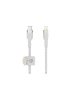 BoostCharge Pro Flex örgülü USB-C/Lightning kablosu, 1 m, MFI sertifikalı, 20 W, hızlı şarj için, PD Power Delivery ile, iPhone 14/14 Plus, 13, 12, Pro, Max, mini gibi cihazlar için, beyaz
