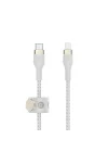 BoostCharge Pro Flex örgülü USB-C/Lightning kablosu, 1 m, MFI sertifikalı, 20 W, hızlı şarj için, PD Power Delivery ile, iPhone 14/14 Plus, 13, 12, Pro, Max, mini gibi cihazlar için, beyaz