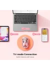 BTM005 | Saydam Ofis Mouse | 2.4G Kablosuz + Çift Bluetooth | Sessiz Tıklama | 2400 DPI (Pembe)