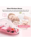 BTM005 | Saydam Ofis Mouse | 2.4G Kablosuz + Çift Bluetooth | Sessiz Tıklama | 2400 DPI (Pembe)