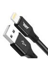 Buff BL71 USB to Lightning 2.4A 1.2M Örgülü Data ve Şarj Kablosu (Siyah)