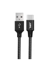 BUFF BL71 USB to Type-C 2.4A 1.2M Örgülü Data ve Şarj Kablosu (Siyah)