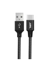 BUFF BL71 USB to Type-C 2.4A 1.2M Örgülü Data ve Şarj Kablosu (Siyah)
