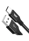 BUFF BL71 USB to Type-C 2.4A 1.2M Örgülü Data ve Şarj Kablosu (Siyah)