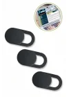 Buffer 3lü Webcam Kapatıcı, Laptop Tablet ve Telefon Uyumlu, Plastik, Siyah