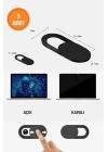 Buffer 3lü Webcam Kapatıcı, Laptop Tablet ve Telefon Uyumlu, Plastik, Siyah