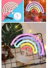BUFFER Gökkuşağı Neon LED Işık, Renkli Plastik Masaüstü Dekoratif Ambiyans Aydınlatması, USB Beslemeli