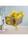 Bundera Wag Swing Çocuk Ahşap Bebek Hamak Ev Tavan Bahçe Salıncağı (Pembe)