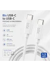 BX-UC02C 60W Type-C to Type-C Hızlı Şarj ve Data Kablosu 1.2 Metre Beyaz