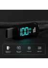 BX09CC Type-C to Type-C 100W 480Mbps E-Marker Çipli LED Dijital Ekranlı Şarj ve Data Kablosu 1 Metre (Siyah)