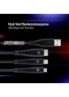 by Ttec Trio Şarj Kablosu USB-A - USB-C/Lightning ile Uyumlu/Micro USB 150cm - Siyah ((2 yıl Ttec garantilidir)