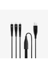 by Ttec Trio Şarj Kablosu USB-A - USB-C/Lightning ile Uyumlu/Micro USB 150cm - Siyah ((2 yıl Ttec garantilidir)