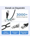 C6AC15 2in1 USB-A & Type-C to RJ45 1000Mbps Gigabit Ethernet Dönüştürücü CAT6 Kablo 1.5 Metre Thunderbolt 3/4/5, Mac/Windows/iPad/Android Uyumlu