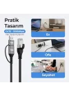 C6AC15 2in1 USB-A & Type-C to RJ45 1000Mbps Gigabit Ethernet Dönüştürücü CAT6 Kablo 1.5 Metre Thunderbolt 3/4/5, Mac/Windows/iPad/Android Uyumlu