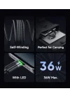 Ca-2010 36W Usb-C To Lightning Manyetik Sarilabilir Kablo - 1.2 M, Siyah