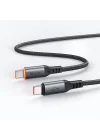 CA-2040 Type-c Type-c 100W PD Hızlı E-Marker Çipli Örgü Poweroff Kablo 1.2m Siyah