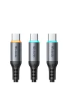 CA-2040 Type-c Type-c 100W PD Hızlı E-Marker Çipli Örgü Poweroff Kablo 1.2m Siyah