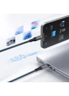 CA-2040 Type-c Type-c 100W PD Hızlı E-Marker Çipli Örgü Poweroff Kablo 1.2m Siyah