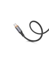 CA-2040 Type-c Type-c 100W PD Hızlı E-Marker Çipli Örgü Poweroff Kablo 1.2m Siyah