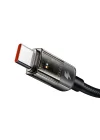 Ca-2840 Type-C To Type-C 100W Led Işikli Power Off Hızlı Data Şarj Kablosu 1.2M, Siyah