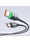 CA-6872 Type-c Type-c 60W PD Hızlı ŞarjE-Marker Çipli Easy Series Örgü Kablo Siyah 3m