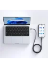 CA-6872 Type-c Type-c 60W PD Hızlı ŞarjE-Marker Çipli Easy Series Örgü Kablo Siyah 3m