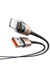 CA-6911 3A Işıklı Usb iPhone Şarj Data Kablosu 1.2m Siyah