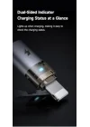 CA-6911 3A Işıklı Usb iPhone Şarj Data Kablosu 1.2m Siyah