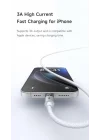 CA-6911 3A Işıklı Usb iPhone Şarj Data Kablosu 1.2m Siyah