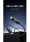 CA-8000 100W TypeC TypeC LED Ekranlı Şarj Data Kablo 1.2m