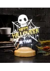 Cadılar Bayramı Halloween Hediyesi, Happy Halloween Kuru Kafa ve Ağlar Led Lamba