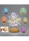 Cadılar Bayramı Halloween Hediyesi, Happy Halloween Kuru Kafa ve Ağlar Led Lamba