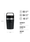 Cafe To-Go Travel Mug Termos Bardak, Siyah, 0.23 Litre