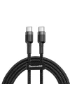 Cafule, 3.0 A USB-C & USB-C Şarj & Data Aktarımı Kablosu, Flash/Hızlı Şarj, 1 Metre, Gri/Siyah, CATKLF-GG1