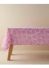 Carnival Floral Polyester Masa Örtüsü Fuşya