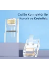 CAT5e RJ45 Jack Ethernet Konnektörü Altın Kaplama 100 Adet
