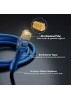 Cat6 Ethernet Kablosu (15 METRE) - 1000 Mbps’e Kadar Veri aktarımı - Fabrikasyon RJ45 Konnektörlü - Mavi