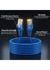 Cat6 Ethernet Kablosu (15 METRE) - 1000 Mbps’e Kadar Veri aktarımı - Fabrikasyon RJ45 Konnektörlü - Mavi