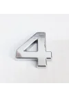 Mey İthalat® Cemax 4 Rakamı 3,75 cm Krom Yapışkanlı