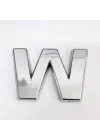 Mey İthalat® Cemax W Harfi  3,75 cm Krom Yapışkanlı