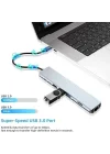 CF-04 Macbook Uyumlu Type-C™ To 4K HDMI Tv Projeksiyon UHd 1080P 2* Type-C 3* USB SD/TF RJ45 Ethernet Lan 8ın1 Çevirici Hub Adaptör