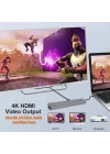 CF-04 Macbook Uyumlu Type-C™ To 4K HDMI Tv Projeksiyon UHd 1080P 2* Type-C 3* USB SD/TF RJ45 Ethernet Lan 8ın1 Çevirici Hub Adaptör