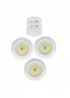 Chermik Uzaktan Kumandalı Pilli Led Spot Lamba Ampul 3lü Set Yapışkanlı
