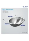 CHO-1800-1 Opus Serisi Gömme Paslanmaz Çelik Oval Kase Lavabo Taşma
