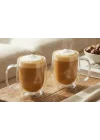 Çift Cidarlı Borosilikat Cam Kupa, Kulplu, Şeffaf, 250ml