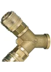 Çift Girişli Basınçlı Hava Çıkış Borusu C. R3/8 (Kompresör Aksesuarı, 2li hava dağıtıcı, 2x hızlı bağlantı, pirinçten) - 4139680