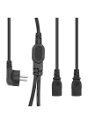 Çift Güç Çıkışlı PC Power Kablosu, IEC C13, AC220V, 1.8 Metre, Siyah