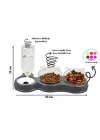 Çift Hazneli- 3 lü Beslenme Mama ve Su Kabı Sarı 500ml 36 * 21 * 16 cm